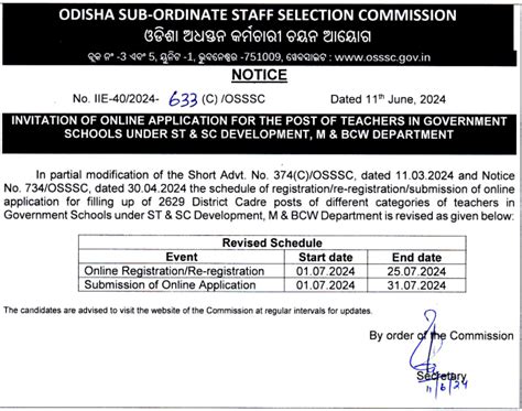 osscsc|OSSSC Teacher Notification 2024 Out for 2629 TGT and Other .